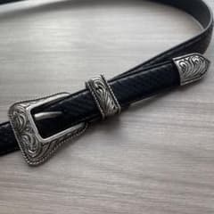 希少SAINT LAURENT PARIS ウェスタンバックルレザーベルト 80 - メルカリ