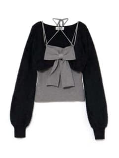 bubbles リボンニットアンサンブル 黒 - メルカリ