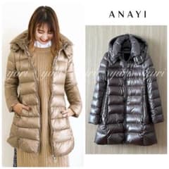 1262】美品 タトラス フード付きロングダウンコート モカブラウン