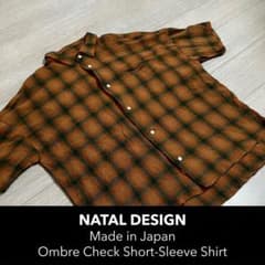 NATAL DESIGN（ネイタルデザイン） オンブレチェック半袖シャツMサイズ NATAL DESIGN（ネイタルデザイン） オンブレチェック半袖シャツMサイズ