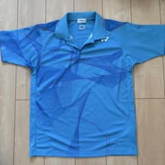 YONEX 幾何学模様 ポロシャツ Lサイズ 水色 ブルー - メルカリ