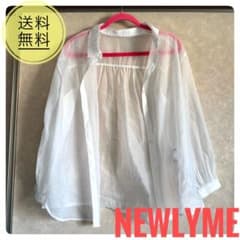 Newlyme 夢展望 オーバーサイズシアーシャツ Mサイズ オフホワイトのサムネイル