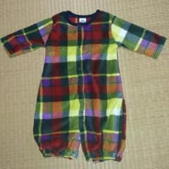 【試着のみ・美品】チェックのもこもこカバーオールのサムネイル