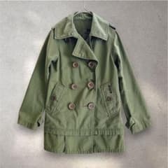 ヒステリックグラマー キッズ ミリタリーコート ヒスミニ ロゴ カーキ