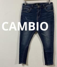 カンビオ CAMBIO ストレッチダメージデニムパンツ Sサイズ ブルー 