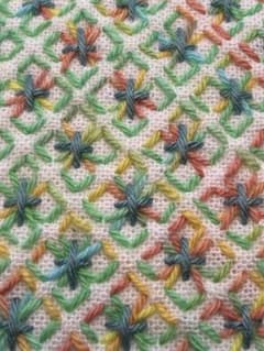 刺し子ふきん　完成品　あじさいの花のサムネイル