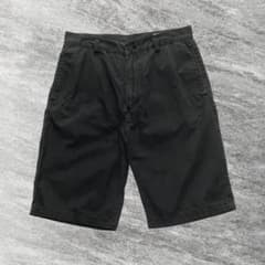 チノハーフパンツ メンズ ウェエスト76 ブラック 黒 ショートパンツ 褪色ありのサムネイル