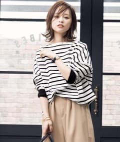 神戸レタス×田中亜希子コラボ ボートネックロンTプルオーバーのサムネイル