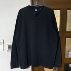 90s オールドGAP ブラック スウェット地カットソー ヘンリーネック 旧タグ 90s オールドGAP ブラック スウェット地カットソー ヘンリー