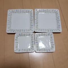 九谷焼　色絵　遊　角皿セットのサムネイル
