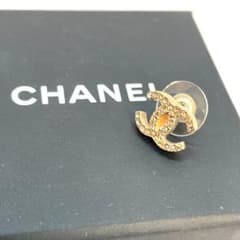 Y512-52 CHANEL シャネル ピアス 片耳 ココマーク ラインストーン