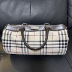 BURBERRY筒型 丸 ボストンバッグ 牛革のサムネイル