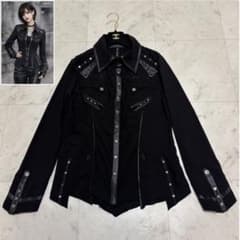 美品 オッズクローチェ 刺繍 スタッズ シャツ 十字架ボタン ゴシック