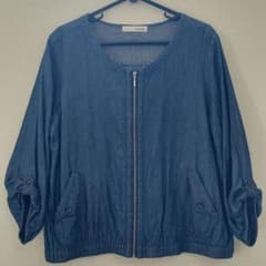 シューラルー ノーカラージャケット 薄手ブルゾン Lサイズ