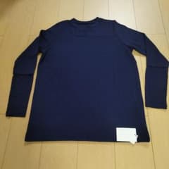 新品未使用antiqua 長袖カットソー ネイビー 異素材切り替えのサムネイル