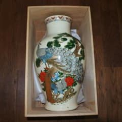 明陶 金彩花鳥図 花瓶 木箱入り - メルカリ
