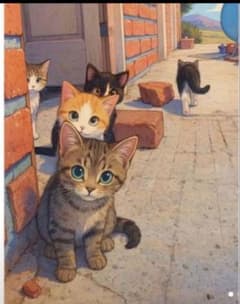 ダイヤモンドアート　可愛い野良猫ちゃん達　キット　ビーズアート　動物　アニメ