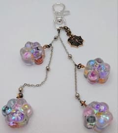 レジン ハンドメイド ハロウィン 肉球チャーム キーホルダーのサムネイル