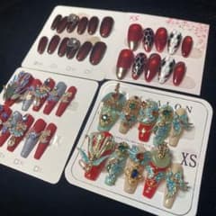 ネイルチップ40セット （XSサイズ）まとめ売り❗️ NA-XS-03】XS小爪用 大会ネイルチップ4種セット 接着キット付 - メルカリ