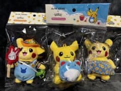 피*스님 한국 한정 OLIVE YOUNG 피카츄 봉제인형 포켓몬 3장