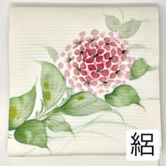 ［ 名古屋帯/絽 ］ポリエステル　白　紫陽花　着物　夏物　薄物　夏帯　盛夏 名古屋帯/絽 ］ポリエステル 白 紫陽花 着物 夏物 薄物 夏帯 盛夏