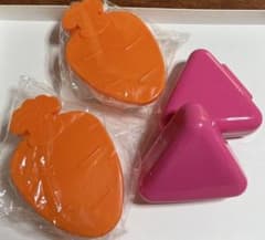 ピンク色おにぎりケース 人参型トレー 4点セットのサムネイル