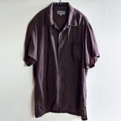 yohji yamamoto pour homme キュプラ半袖シャツ Yohji Yamamoto POUR HOMME 半袖キュプラシャツ（茶） - メルカリ