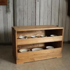 古い木製の引き出し 2段 食器棚 シャツケース 収納棚 チェスト 古家具