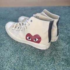 売切　converse×ギャルソン ホワイトスニーカー 27.5のサムネイル