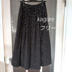 kagure かぐれ SOIL ドットギャザースカート ブラック フリーサイズ