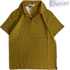 J7272 新品 クルチアーニ 鹿の子ポロシャツ マスタード48CRUCIANI 