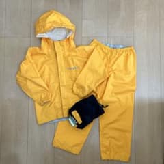 mont-bell 110cm キッズ レインウェア　 イエロー　上下セットのサムネイル
