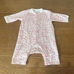 西松屋 ロンパース カバーオール 60-70 花柄 女の子 ピンク 秋 冬のサムネイル