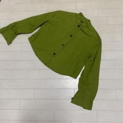 【G gigli】コットンシャツ 38 モスグリーンボックスシルエット Мのサムネイル