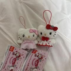 Hello Kitty　指パペット　もこもこパンダぬいぐるみ　ハローキティ　３点