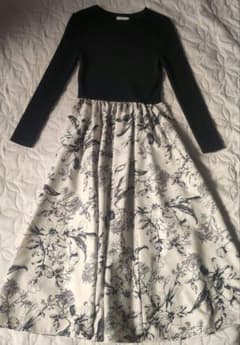 バーニーズニューヨーク 花柄ドッキングワンピース ニット 長袖 - メルカリ