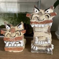 シーサー 陶器置物セット 大小のサムネイル