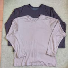 グンゼ　長袖Tシャツ 2枚セット ダークグレー ・ライトグレー