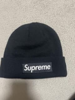 Supreme ニット帽 黒 - メルカリ