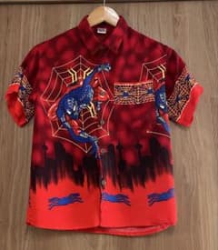 ☆ ROSA INDAH Spiderman all-over print shirt, red, Halloween