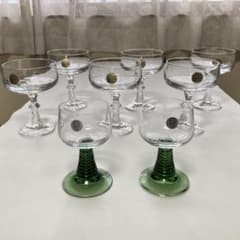 ドイツ ZWIESEL グラス シャンパン デザート ガラス 脚付 8客 レトロ 