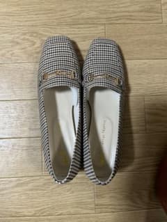 チェック柄スクエアトゥローファーのサムネイル