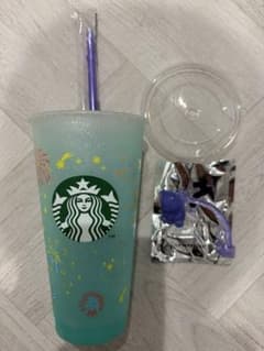 スタバ カラーチェンジングリユーザブルコールドカップ 花火 ストロー キャップのサムネイル