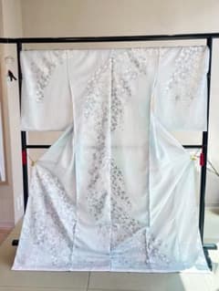 新作【桂由美】訪問着銀彩 桜柄淡水色 正絹 夏着物 上品 茶会 関芳出品 新作【桂由美】訪問着銀彩 桜柄淡水色 正絹 夏着物 上品 茶会 関芳出品