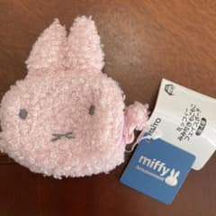 ミッフィー　みみ付きもこもこフェイスポーチ　ピンク タイトー限定