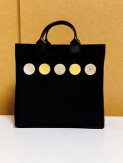 希少 ハクザ 箔座 グログラン ミニ トートバッグ 金箔 着物 浴衣 黒 