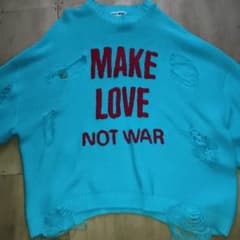 TTT MSW MAKE LOVE NOT WAR ダメージニット - メルカリ