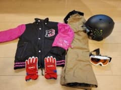 130　スノーボードスキー　ジュニア子供ウエアヘルメットセットゴーグルのサムネイル