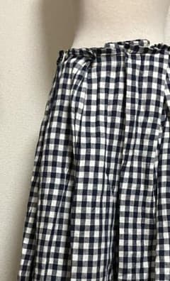 お値下げ！トリコ コムデギャルソン チェック柄フレアスカート M トリココムデギャルソン チェック柄フレアスカート ネイビー×ホワイト
