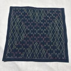 刺し子布 花ふきん5 ダイヤモンドパターン ネイビーのサムネイル